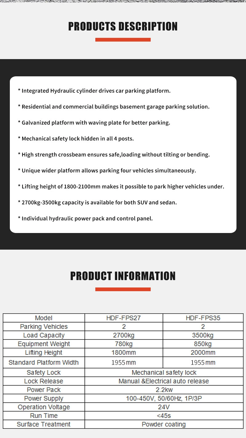 4 Post Storage Automatic Garage Parking Lift Parking System 2 Deck Vehicle Storage with Highest Safety Guardance 4 Post Car Lift